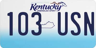 KY license plate 103USN