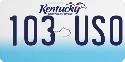 KY license plate 103USO
