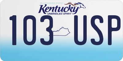 KY license plate 103USP
