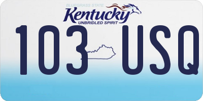 KY license plate 103USQ