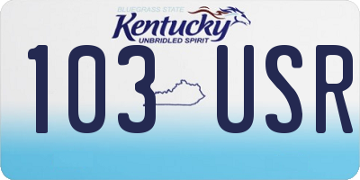 KY license plate 103USR