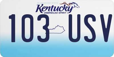 KY license plate 103USV