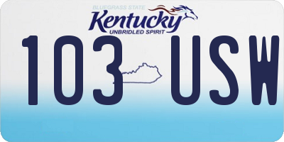 KY license plate 103USW