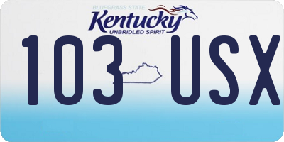 KY license plate 103USX