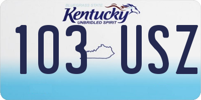 KY license plate 103USZ