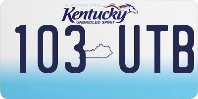KY license plate 103UTB