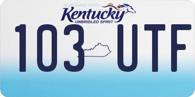 KY license plate 103UTF