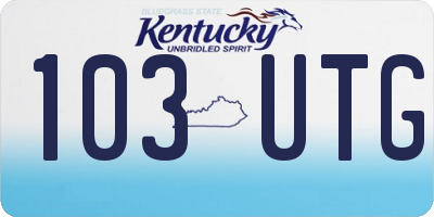 KY license plate 103UTG