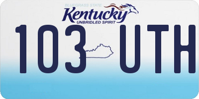 KY license plate 103UTH