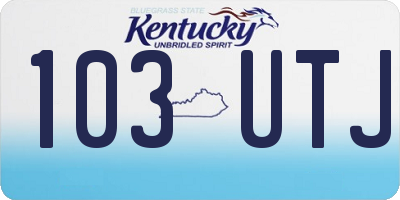 KY license plate 103UTJ