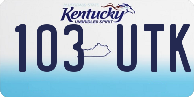 KY license plate 103UTK