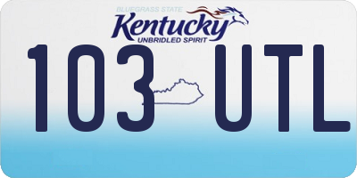 KY license plate 103UTL