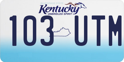 KY license plate 103UTM