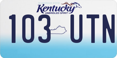 KY license plate 103UTN