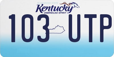 KY license plate 103UTP