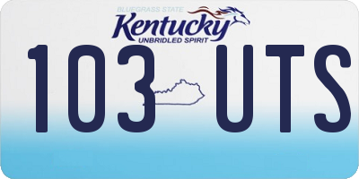KY license plate 103UTS