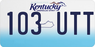 KY license plate 103UTT