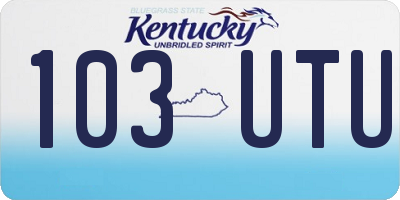 KY license plate 103UTU
