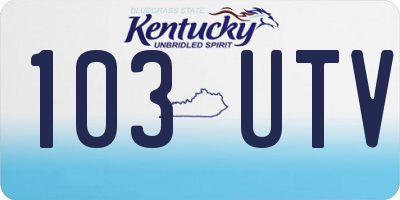KY license plate 103UTV