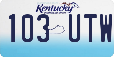 KY license plate 103UTW
