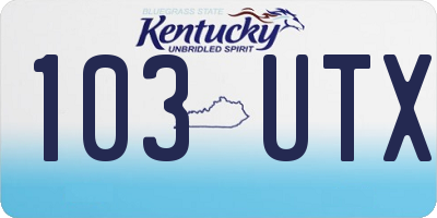 KY license plate 103UTX