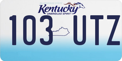 KY license plate 103UTZ