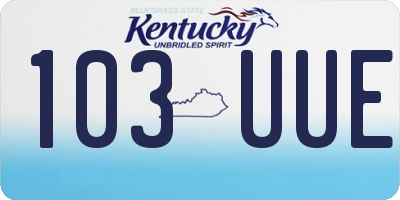 KY license plate 103UUE