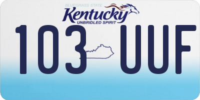 KY license plate 103UUF