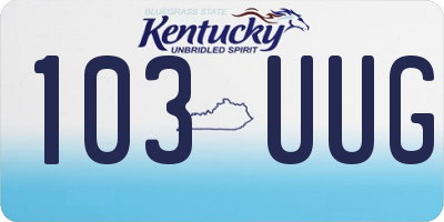 KY license plate 103UUG