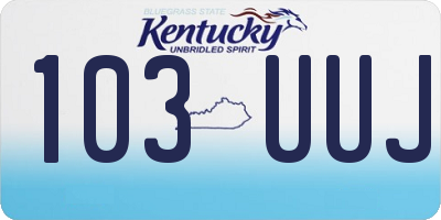 KY license plate 103UUJ