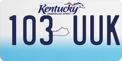 KY license plate 103UUK