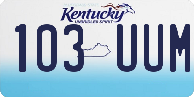 KY license plate 103UUM