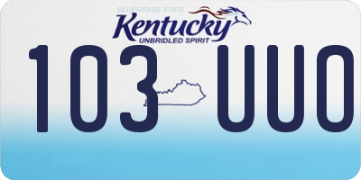 KY license plate 103UUO