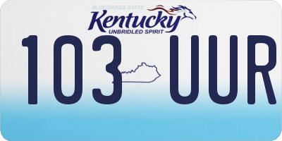 KY license plate 103UUR