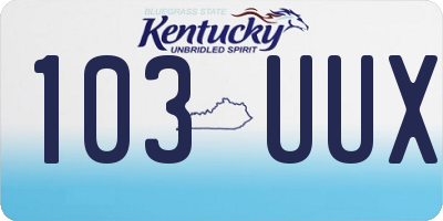 KY license plate 103UUX