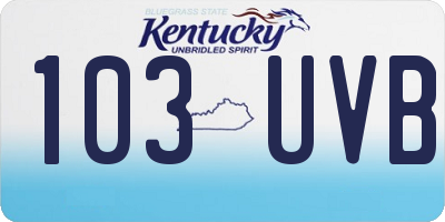 KY license plate 103UVB