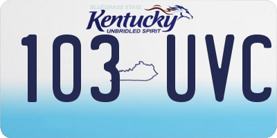 KY license plate 103UVC