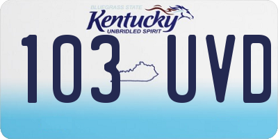 KY license plate 103UVD