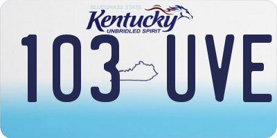KY license plate 103UVE