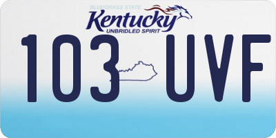 KY license plate 103UVF