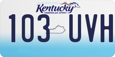 KY license plate 103UVH