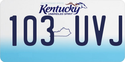 KY license plate 103UVJ