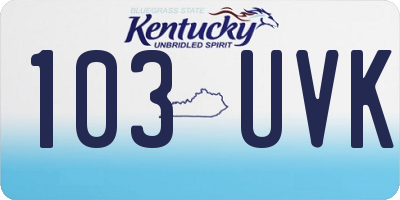 KY license plate 103UVK
