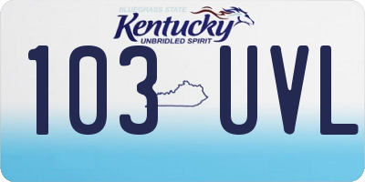 KY license plate 103UVL