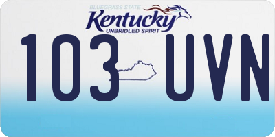 KY license plate 103UVN