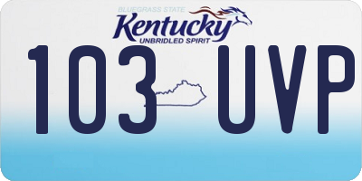 KY license plate 103UVP