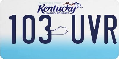 KY license plate 103UVR