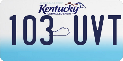 KY license plate 103UVT