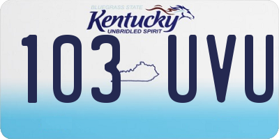 KY license plate 103UVU