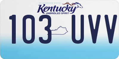 KY license plate 103UVV
